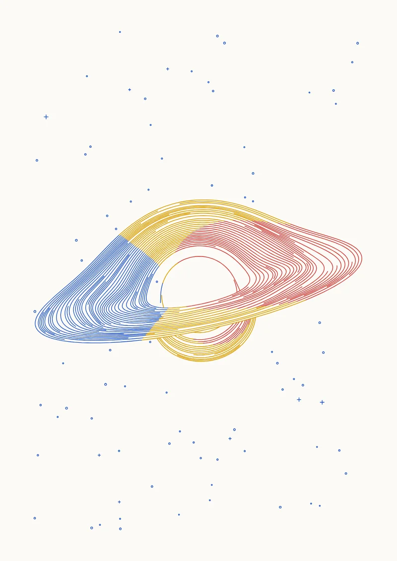 Black Hole pen plotter drawing with the default settings