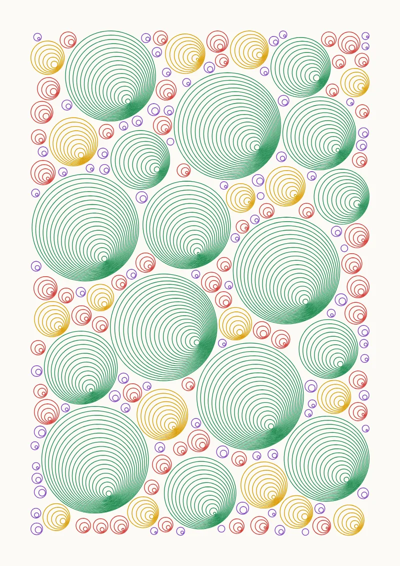 Circle Packing pen plotter drawing with the default settings
