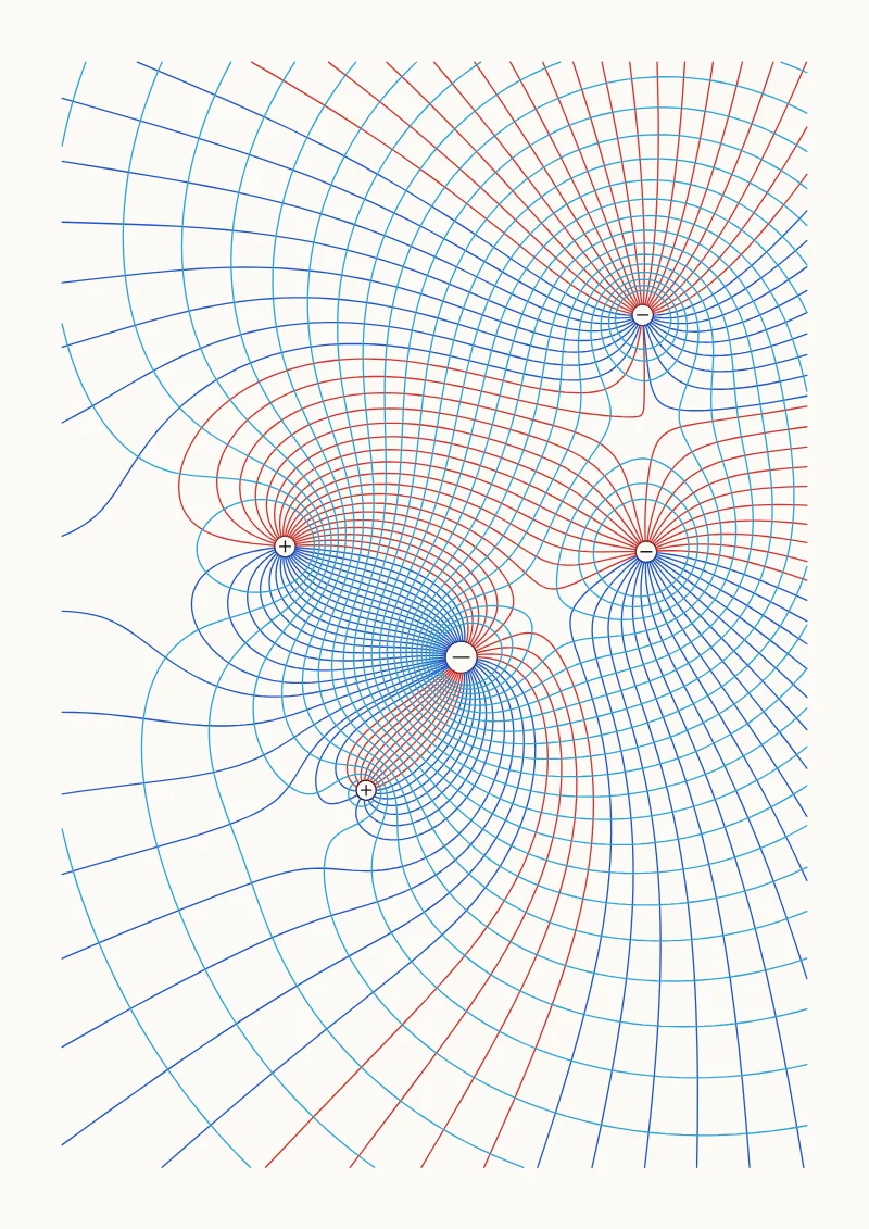 Field Lines pen plotter drawing with the default settings