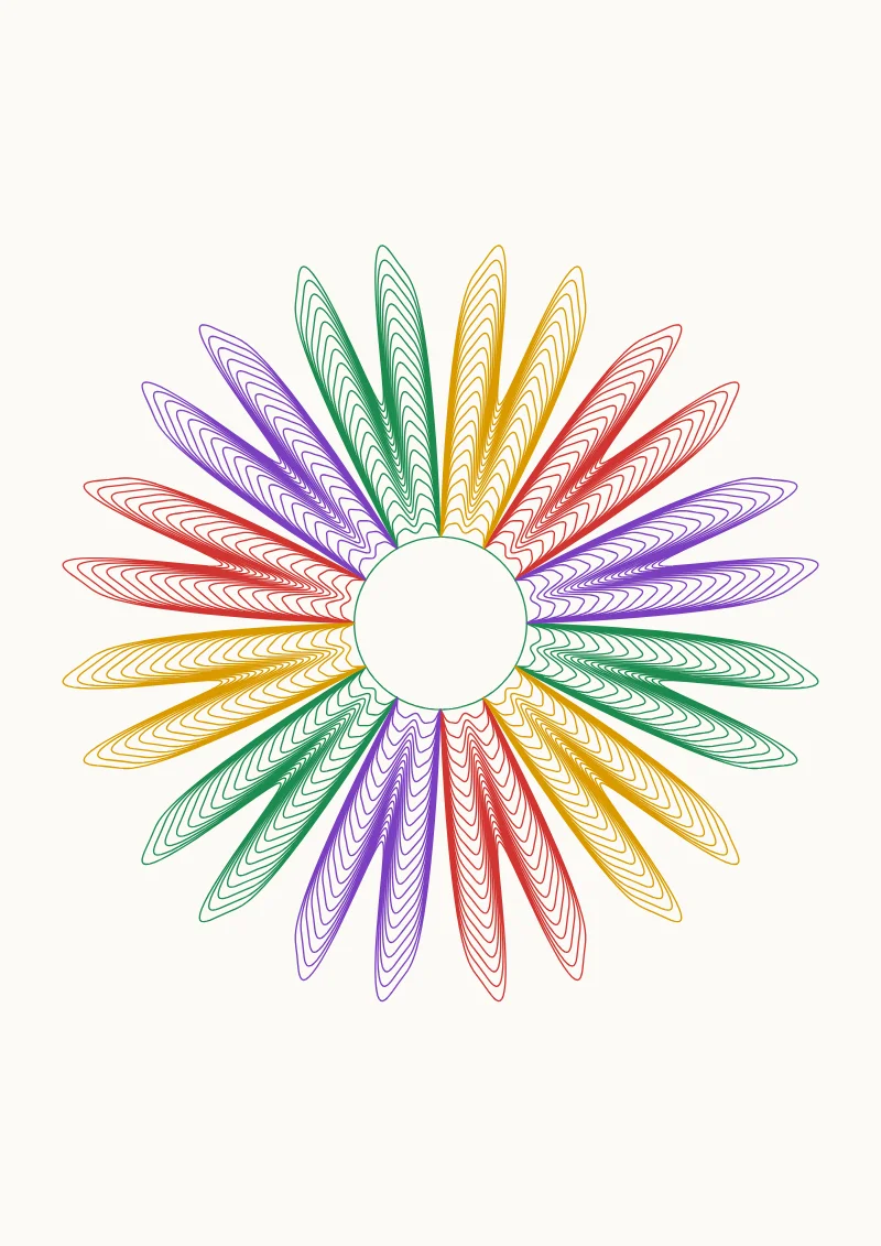 Flower pen plotter drawing with the default settings