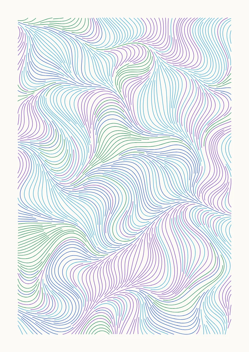 Flow Field pen plotter drawing with the default settings