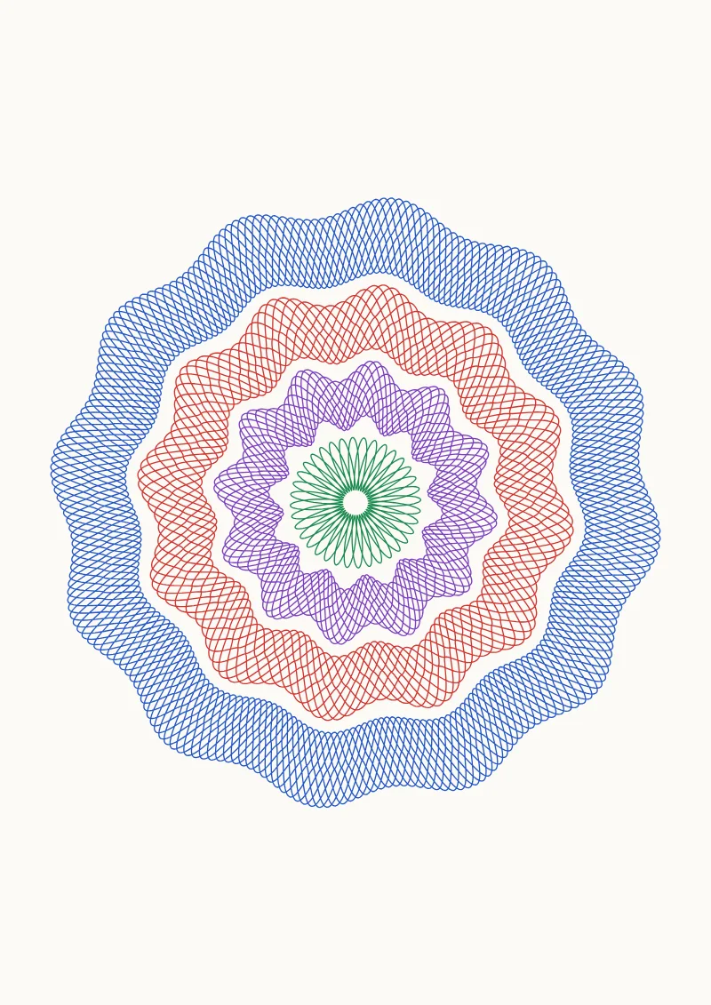 Guilloché pen plotter drawing with the default settings