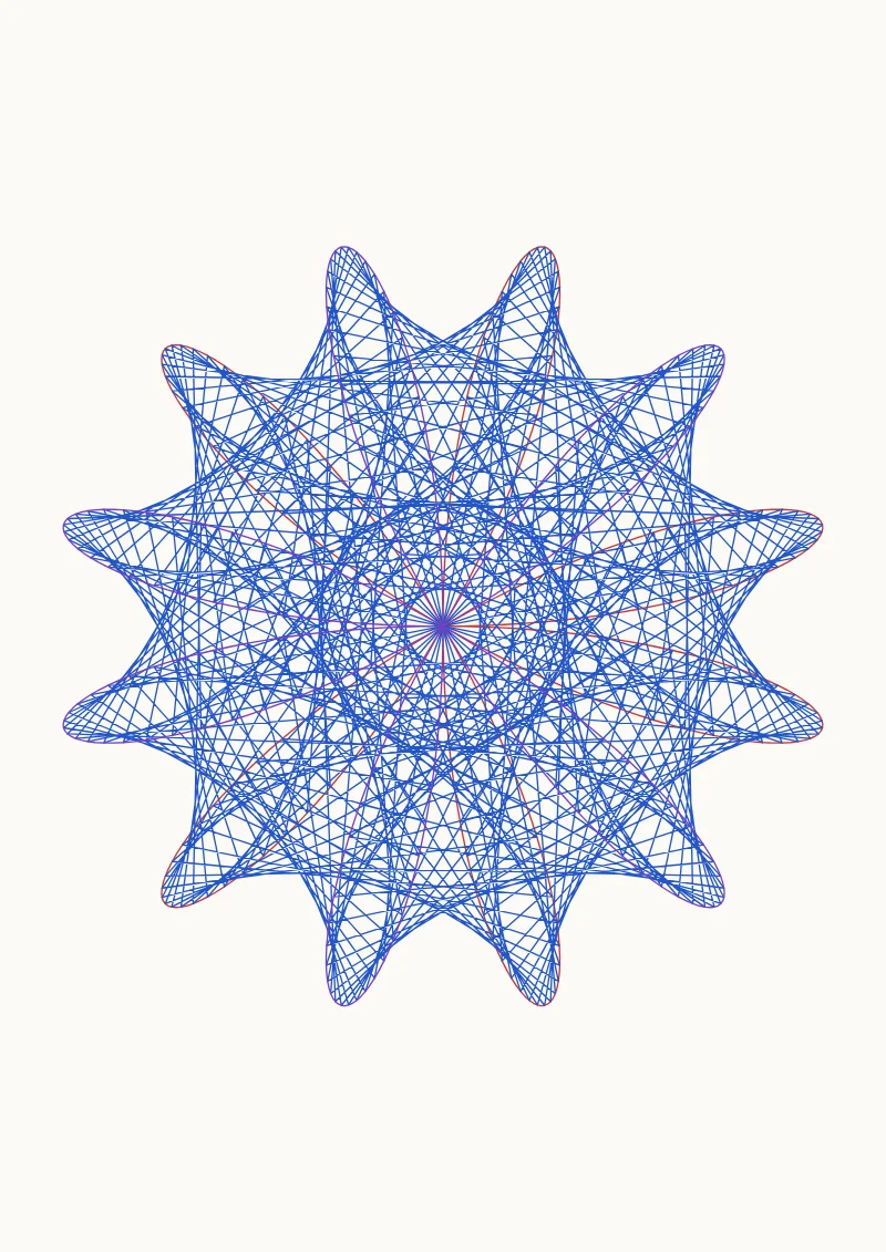 Maurer Rose pen plotter drawing with the default settings