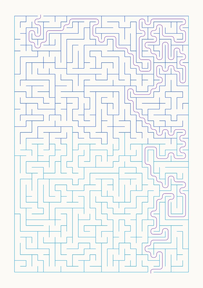 Maze pen plotter drawing with the default settings