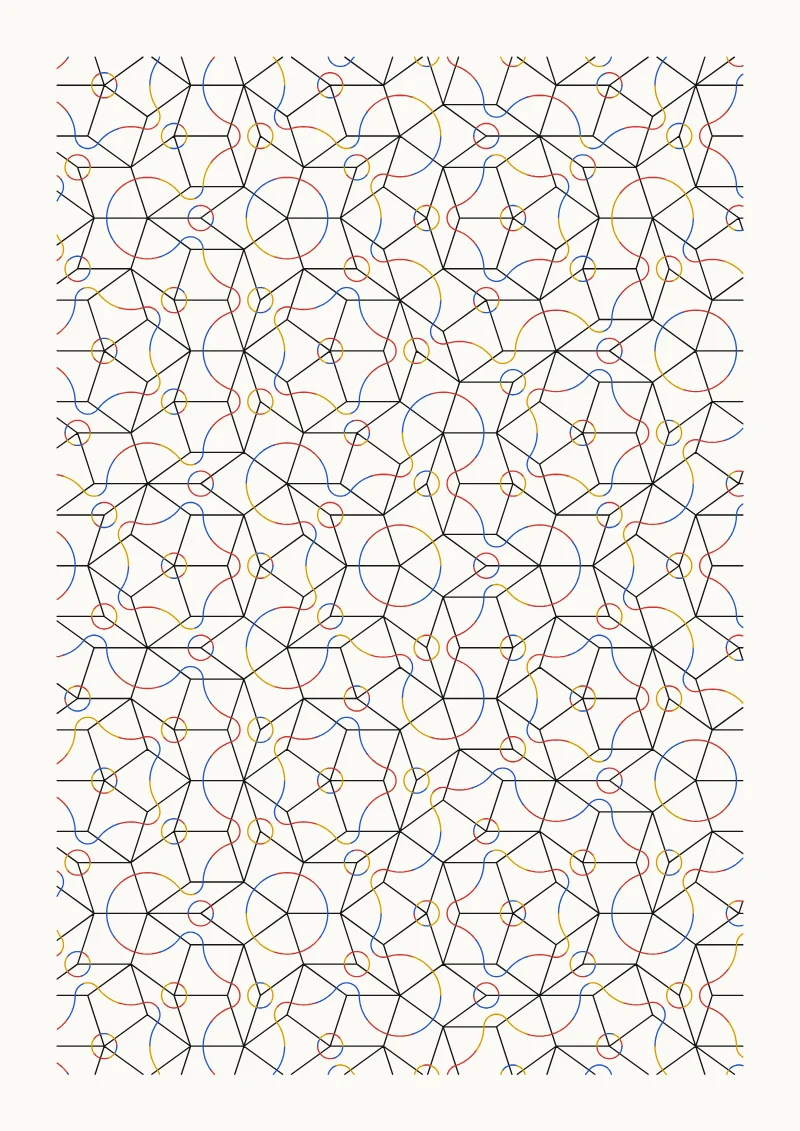 Penrose Tiling pen plotter drawing with the default settings
