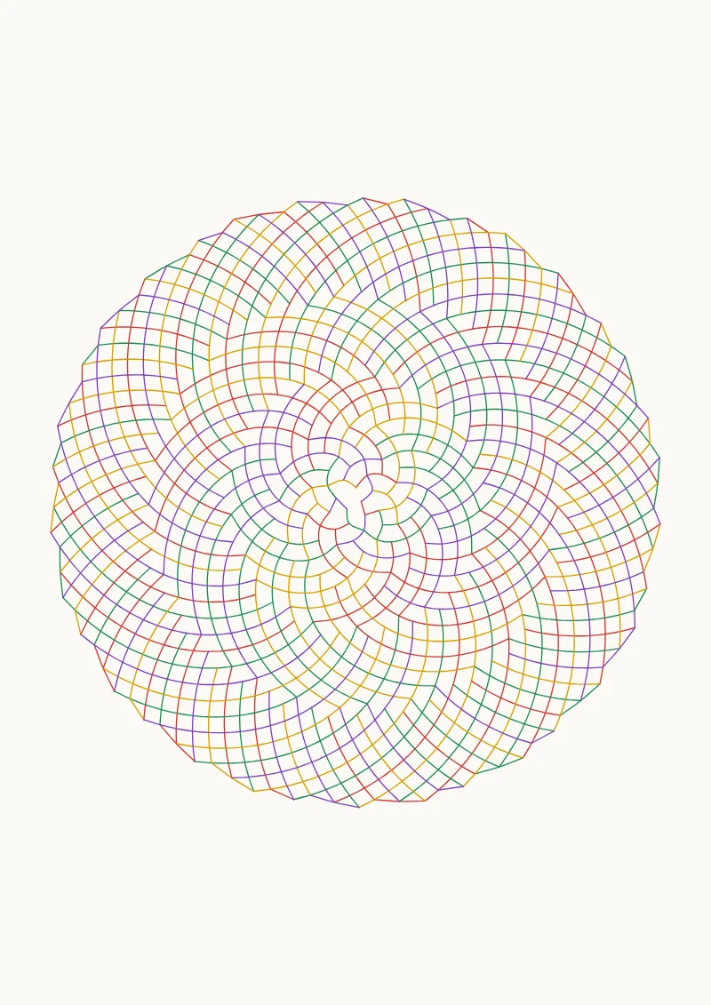 Phyllotaxis pen plotter drawing with the default settings