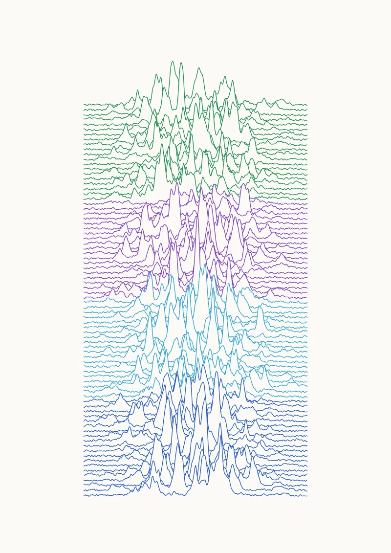 Ridgelines pen plotter drawing with the default settings