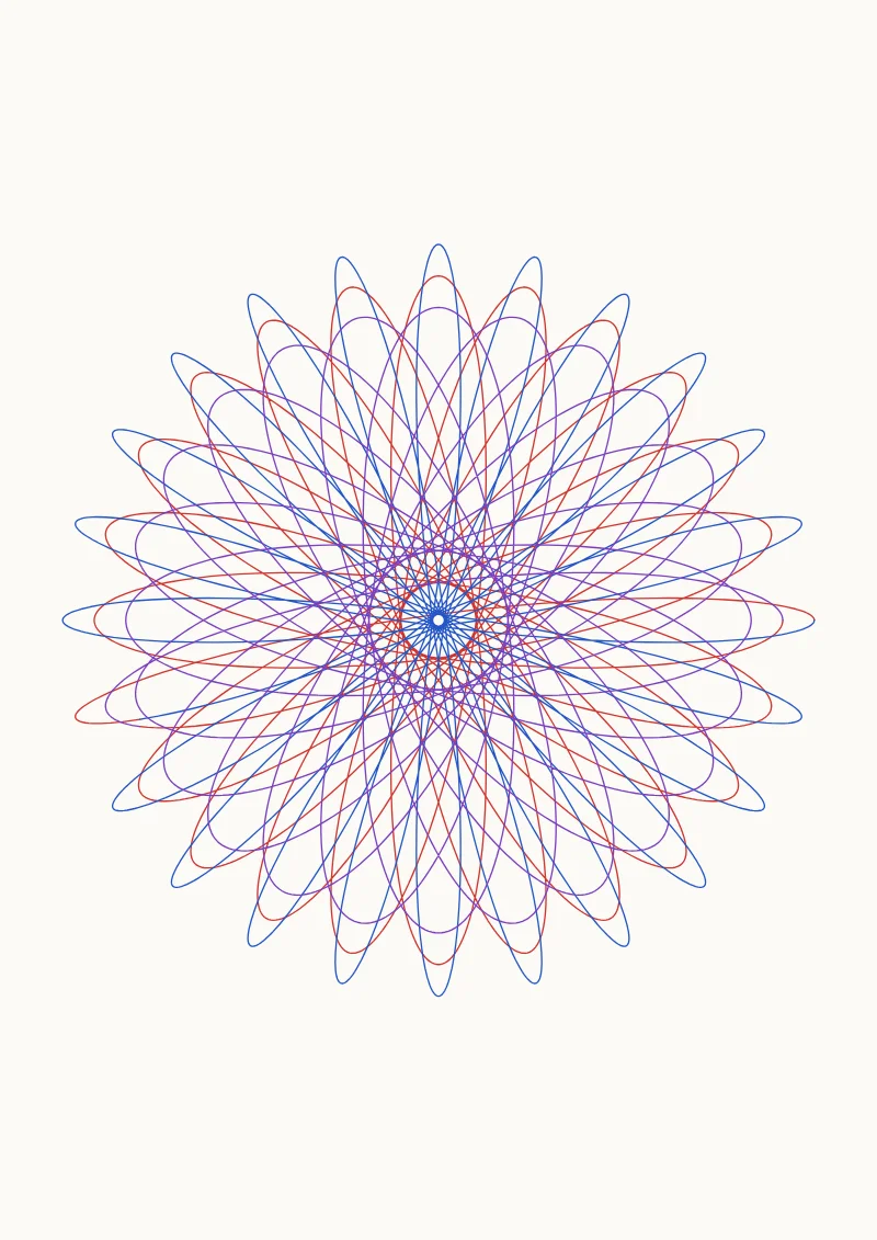 Spirograph pen plotter drawing with the default settings