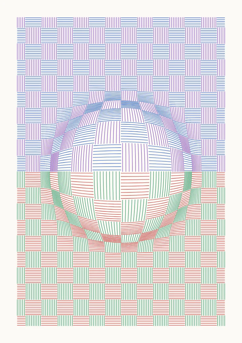 Op-Art Warp pen plotter drawing with the default settings